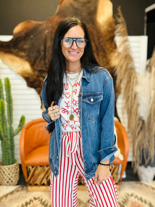 Dayna Oversized Denim Trucker Jacket-Jackets-Risen-Motis & Co Boutique, Women's Fashion Boutique in Carthage, Missouri