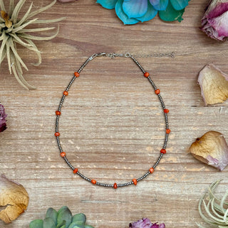 Eloy Red Coral and Antique Silver Choker-Necklaces-Bijoux-Motis & Co Boutique, Women's Fashion Boutique in Carthage, Missouri
