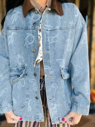 Harlow Denim Corduroy Collar Barn Jacket-Jackets-blu pepper-Motis & Co Boutique, Women's Fashion Boutique in Carthage, Missouri