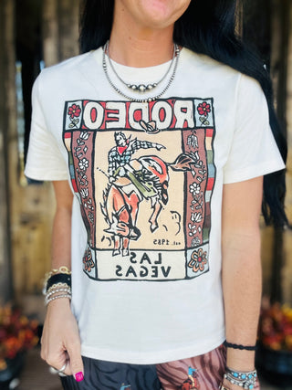 XOXO Folk Art Vegas Bronc Rider Tee-Graphic Tees-XOXO ART & Co-Motis & Co Boutique, Women's Fashion Boutique in Carthage, Missouri