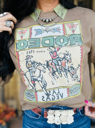 XOXO Folk Art Vegas Team Roper Sweatshirt-graphic Sweatshirt-XOXO ART & Co-Motis & Co Boutique, Women's Fashion Boutique in Carthage, Missouri