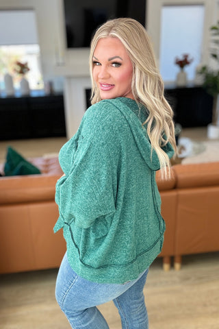 Leave It To Chance Hooded Scoop Neck Pullover in Dark Green-Tops-Ave Shops-Motis & Co Boutique, Women's Fashion Boutique in Carthage, Missouri