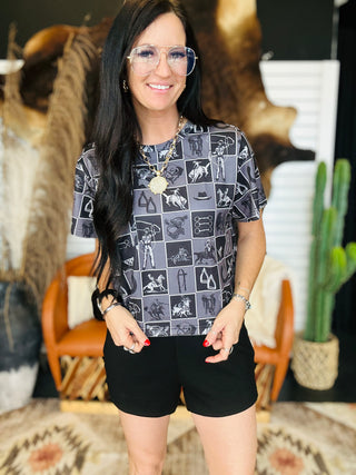 Check It Cowpoke Tee-Short Sleeves-2 Fly-Motis & Co Boutique, Women's Fashion Boutique in Carthage, Missouri