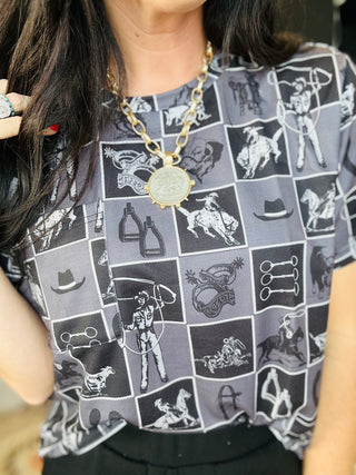 Check It Cowpoke Tee-Short Sleeves-2 Fly-Motis & Co Boutique, Women's Fashion Boutique in Carthage, Missouri
