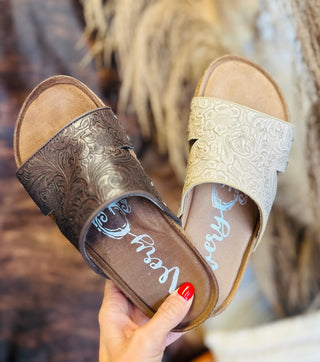 Jordyn Western Boho Slip-On Sandals-Sandals-Very G-Motis & Co Boutique, Women's Fashion Boutique in Carthage, Missouri