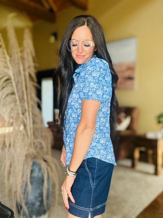 Wildflower Western Pearl Snap Blouse