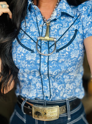 Wildflower Western Pearl Snap Blouse