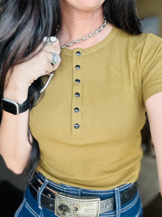 Yoakum Western Ribbed Basic Tee-Short Sleeves-2 Fly-Motis & Co Boutique, Women's Fashion Boutique in Carthage, Missouri