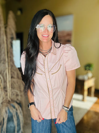 Pattie Arrow Pearl Snap Blouse