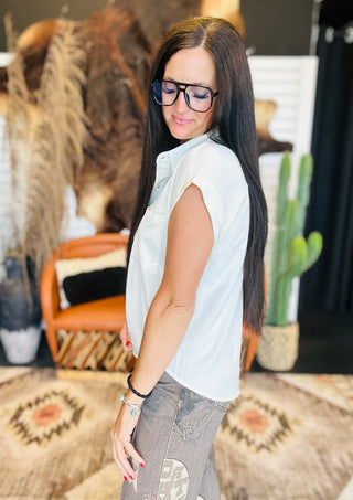 Tilly Basic Button Front Blouse-Short Sleeves-HYFVE-Motis & Co Boutique, Women's Fashion Boutique in Carthage, Missouri