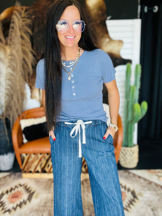 Yoakum Western Ribbed Basic Tee-Short Sleeves-2 Fly-Motis & Co Boutique, Women's Fashion Boutique in Carthage, Missouri