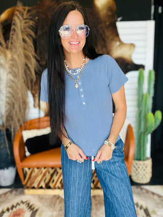 Yoakum Western Ribbed Basic Tee-Short Sleeves-2 Fly-Motis & Co Boutique, Women's Fashion Boutique in Carthage, Missouri