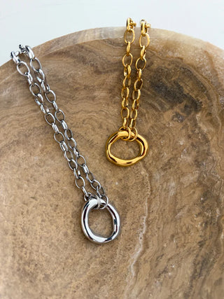 Chunky Gold Plated Circle Necklace | The Scotty-Necklaces-ChanSutt-Motis & Co Boutique, Women's Fashion Boutique in Carthage, Missouri