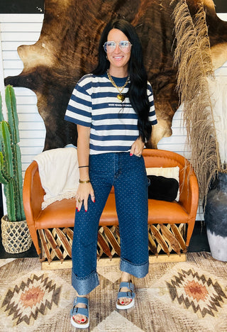 Derek Dark Wash Polka Dot Jeans