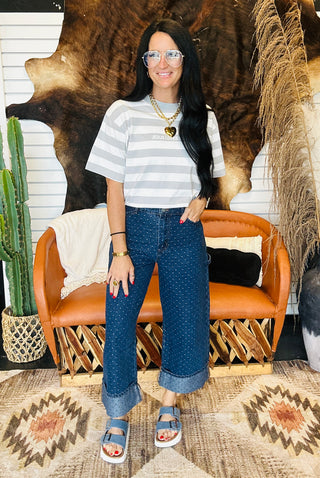 Derek Dark Wash Polka Dot Jeans
