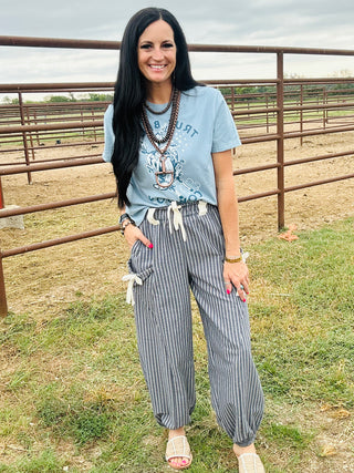 Beau Striped Woven Jogger Pants-Pants-Very J-Motis & Co Boutique, Women's Fashion Boutique in Carthage, Missouri