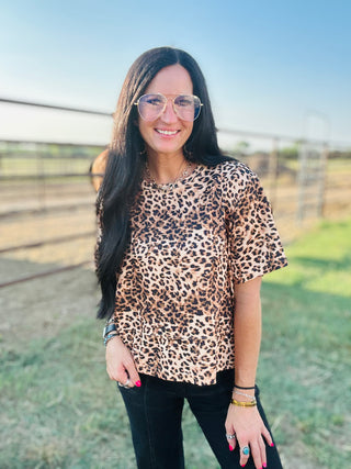 Spot Me Out Leopard Print Top-Short Sleeves-2 Fly-Motis & Co Boutique, Women's Fashion Boutique in Carthage, Missouri
