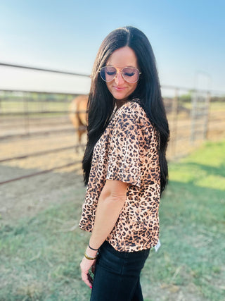 Spot Me Out Leopard Print Top-Short Sleeves-2 Fly-Motis & Co Boutique, Women's Fashion Boutique in Carthage, Missouri