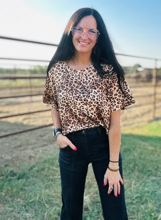 Spot Me Out Leopard Print Top-Short Sleeves-2 Fly-Motis & Co Boutique, Women's Fashion Boutique in Carthage, Missouri