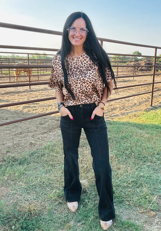 Spot Me Out Leopard Print Top-Short Sleeves-2 Fly-Motis & Co Boutique, Women's Fashion Boutique in Carthage, Missouri