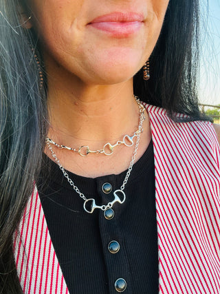 Tonto Graduated Horse Bit Necklace-Necklaces-Carol Su-Motis & Co Boutique, Women's Fashion Boutique in Carthage, Missouri