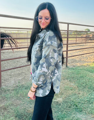 Camilla Camouflage Oversized Shacket-Long Sleeves-Mica-Motis & Co Boutique, Women's Fashion Boutique in Carthage, Missouri
