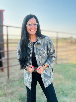 Camilla Camouflage Oversized Shacket-Long Sleeves-Mica-Motis & Co Boutique, Women's Fashion Boutique in Carthage, Missouri