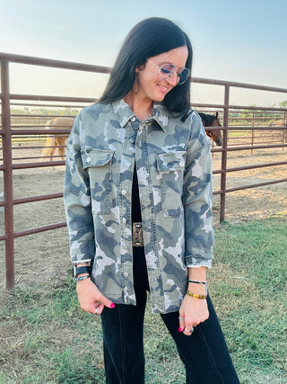 Camilla Camouflage Oversized Shacket-Long Sleeves-Mica-Motis & Co Boutique, Women's Fashion Boutique in Carthage, Missouri
