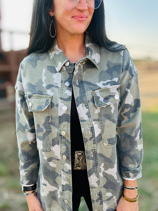Camilla Camouflage Oversized Shacket-Long Sleeves-Mica-Motis & Co Boutique, Women's Fashion Boutique in Carthage, Missouri