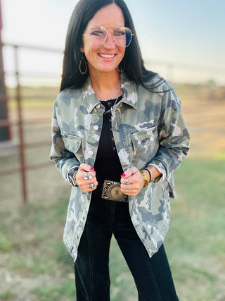 Camilla Camouflage Oversized Shacket-Long Sleeves-Mica-Motis & Co Boutique, Women's Fashion Boutique in Carthage, Missouri