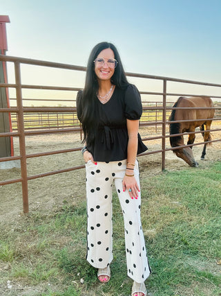 Nico Polka Dot Wide Leg Pants-Pants-Jodifl-Motis & Co Boutique, Women's Fashion Boutique in Carthage, Missouri