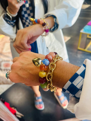 Cesar Colorful Heart Bracelet-Bracelets-pickly pear-Motis & Co Boutique, Women's Fashion Boutique in Carthage, Missouri