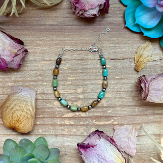 Pecos Authentic Turquoise Sterling Pearl Bracelet-Bracelets-Bijoux-Motis & Co Boutique, Women's Fashion Boutique in Carthage, Missouri