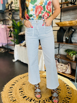 Ethan Striped Denim Cropped Jeans-Jeans-Mica-Motis & Co Boutique, Women's Fashion Boutique in Carthage, Missouri