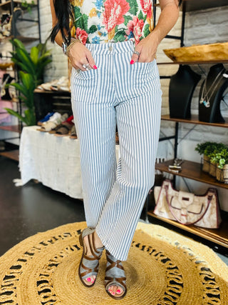 Ethan Striped Denim Cropped Jeans-Jeans-Mica-Motis & Co Boutique, Women's Fashion Boutique in Carthage, Missouri