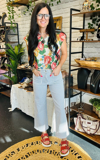 Ethan Striped Denim Cropped Jeans-Jeans-Mica-Motis & Co Boutique, Women's Fashion Boutique in Carthage, Missouri