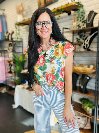 Ethan Striped Denim Cropped Jeans-Jeans-Mica-Motis & Co Boutique, Women's Fashion Boutique in Carthage, Missouri