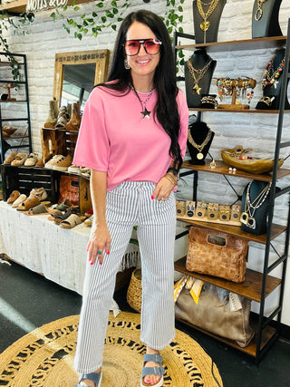 Ethan Striped Denim Cropped Jeans-Jeans-Mica-Motis & Co Boutique, Women's Fashion Boutique in Carthage, Missouri