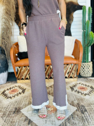 Andrew Brown Split Hem Knit Pants-Pants-Tres Bien-Motis & Co Boutique, Women's Fashion Boutique in Carthage, Missouri