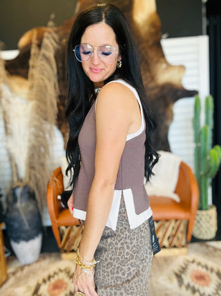Allie Cloud Knit Brown Tank Top-sleeveless-Tres Bien-Motis & Co Boutique, Women's Fashion Boutique in Carthage, Missouri