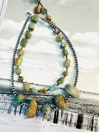 Hugo Chucky Turquoise Nugget Necklace