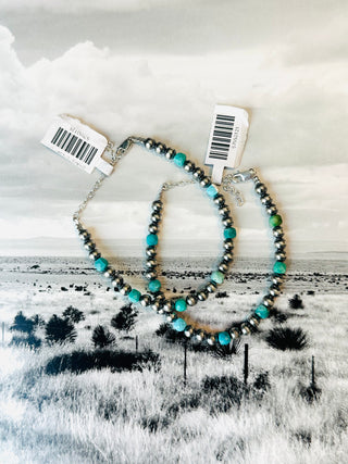Tex Sterling Silver Turquoise Bracelet 5mm-Bracelets-Bijoux-Motis & Co Boutique, Women's Fashion Boutique in Carthage, Missouri