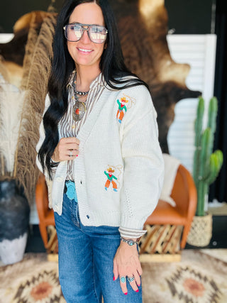 Lucille Roping Cowboy Cardigan