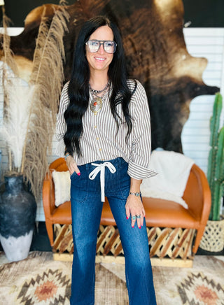 Amanda Brown Striped Blouse