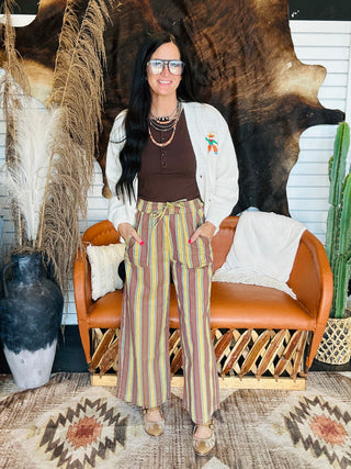 Owen Olive Vintage Striped Pant