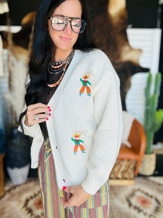 Lucille Roping Cowboy Cardigan