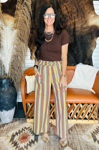 Owen Olive Vintage Striped Pant