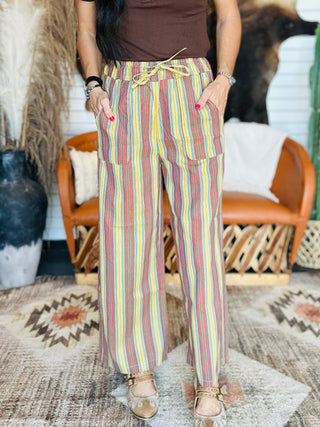 Owen Olive Vintage Striped Pant