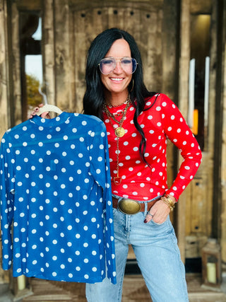 Kickoff Polka Dot Long Sleeve Mesh