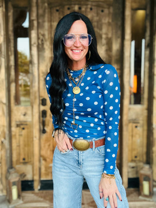 Kickoff Polka Dot Long Sleeve Mesh